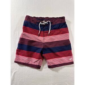 Speedo Navy Red Stripe Swim Trunks Mens L